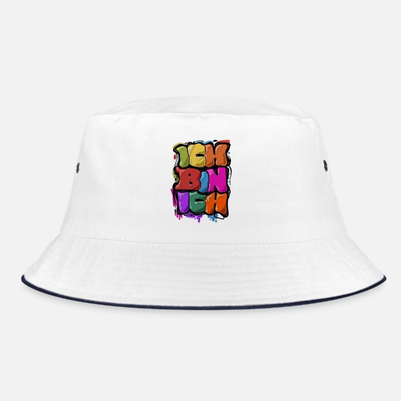 ICH bin ICH - Bucket Hat - Weiß/Navy