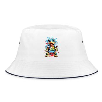 Schildkröte - Bucket Hat - Weiß/Navy - Vorne