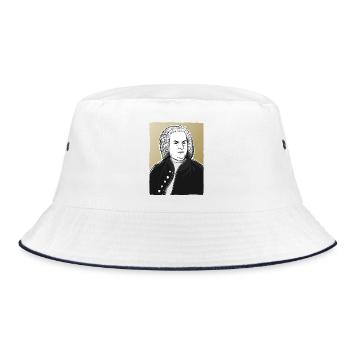 Johann Sebastian Bach en noir, blanc et or - Bob - blanc/marine - Devant