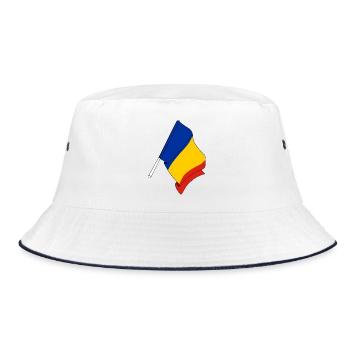 Flag Romania - Bucket Hat - white/navy - Front