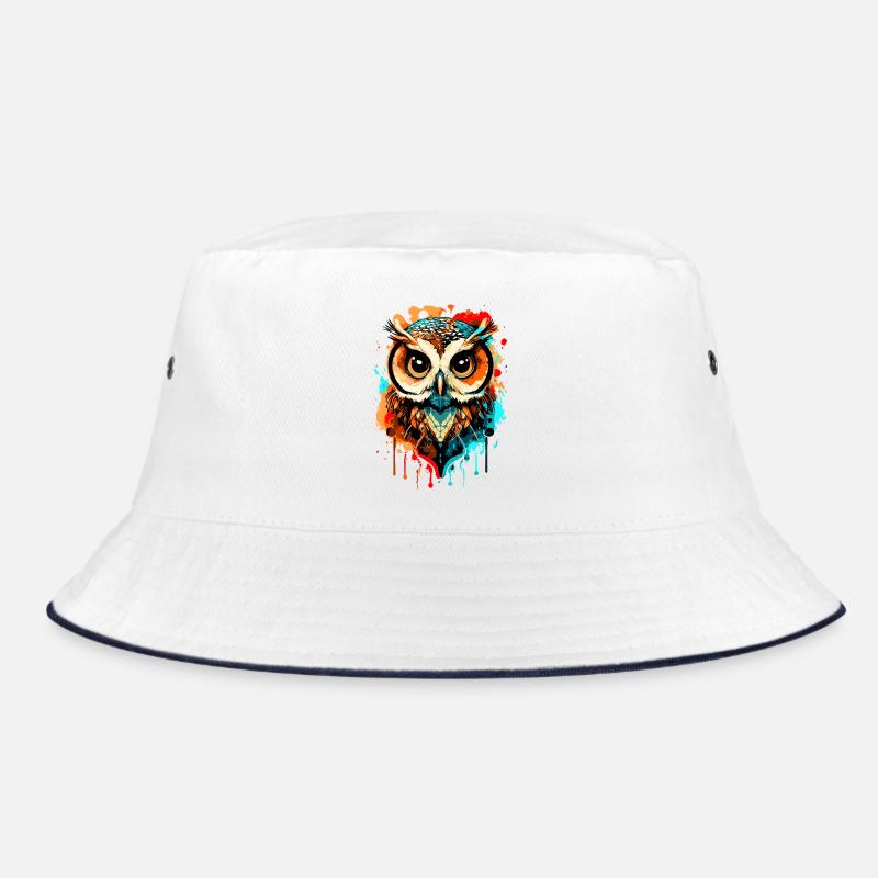 Owl Multicolored - Night Owl - Barn Owl - Owl Owl Bucket Hat