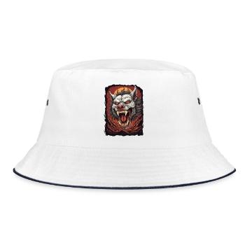 Hell demon dog - Bucket Hat - white/navy - Front