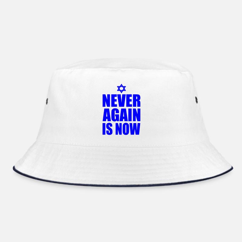 Never again is now - Bucket Hat - Weiß/Navy