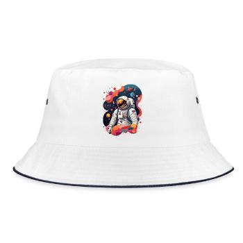 Astronaut - Bucket Hat - Weiß/Navy - Vorne