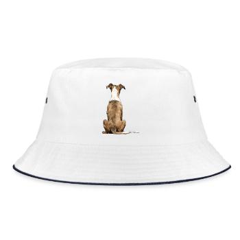 Windhund - Bucket Hat - Weiß/Navy - Vorne