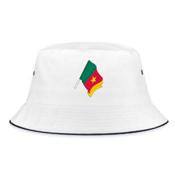 Flag Cameroon - Bucket Hat - white/navy - Front