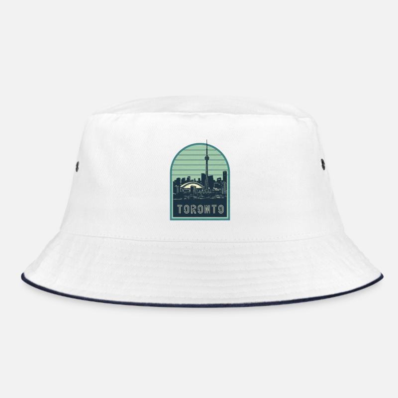 Toronto Skyline Arc Vintage Badge - Bucket Hat - Weiß/Navy