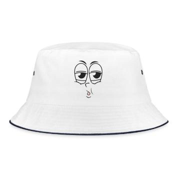 Ermüdung des Gesichts - Bucket Hat - Weiß/Navy - Vorne