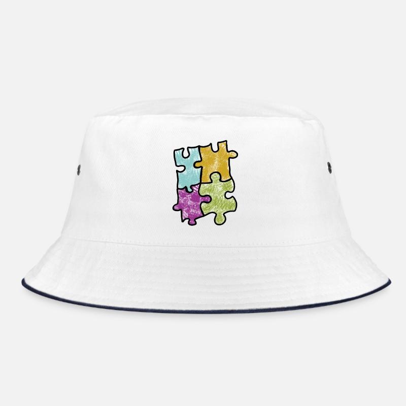 Puzzle-Design in Pastellfarben Bucket Hat