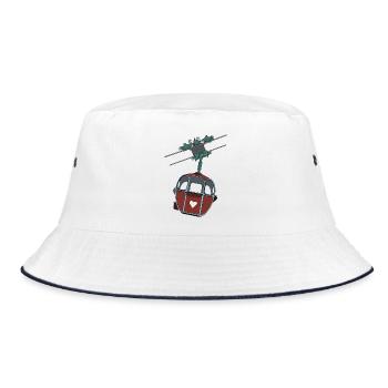 Cable Car Gondola - Red Heart - Bucket Hat - white/navy - Front
