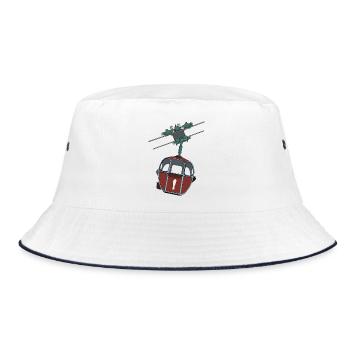 Cable Car Gondola - Red Wheat Beer - Bucket Hat - white/navy - Front