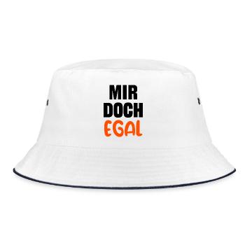 I don't care Statement Indifferent Chill - Bucket Hat - white/navy - Front