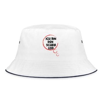 Egal Statement Gleichgültig Ist Mir Wurscht - Bucket Hat - Weiß/Navy - Vorne