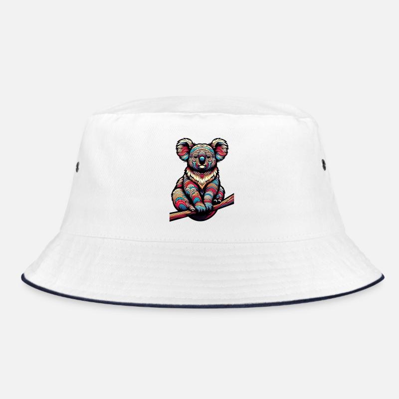 Koala - Bucket Hat - Weiß/Navy