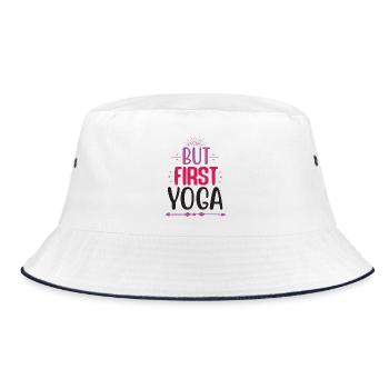 But First Yoga - Bucket Hat - white/navy - Front