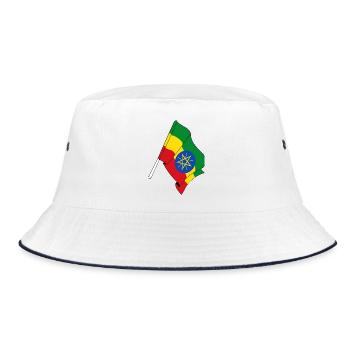 Flag of Ethiopia - Bucket Hat - white/navy - Front