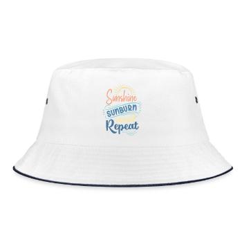 Sunshine Sunburn Sunset Repeat - Bucket Hat - white/navy - Front
