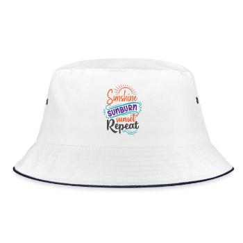 Sunshine Sunburn Sunset Repeat - Bucket Hat - white/navy - Front