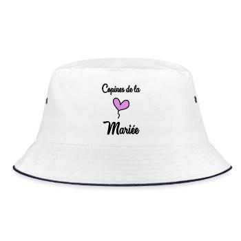 Junggesellinnenabschied. HOCHZEIT. MANNSCHAFT. TEAM BRAUT. ZUKÜNFTIGE BRAUT - Bucket Hat - Weiß/Navy - Vorne