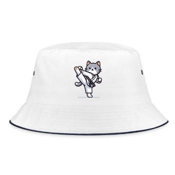 Karate Kitty: The Feline Fighter - Bucket Hat - white/navy - Front