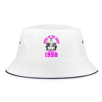 Chemise de tennis anniversaire femme anniversaire 1958 - Bob - blanc/marine - Devant