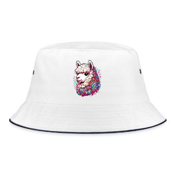 Alpaca - Bucket Hat - white/navy - Front