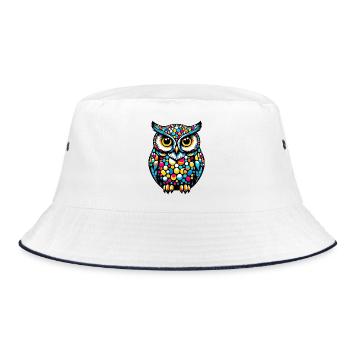 Owl - Bucket Hat - white/navy - Front