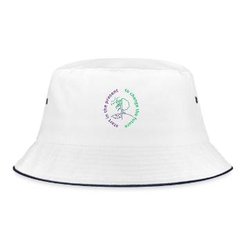 to change the future start in the present - Bucket Hat - Weiß/Navy - Vorne