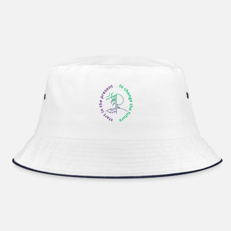 to change the future start in the present - Bucket Hat - Weiß/Navy