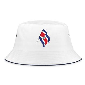 Flag Costa rica - Bucket Hat - white/navy - Front