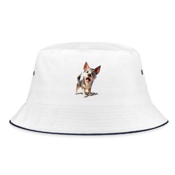 Cadeau de chien Chihuahua low poly pour propriétaire - Bob - blanc/marine - Devant