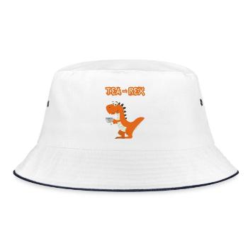 TeaRex Dino Teacup - Bucket Hat - white/navy - Front