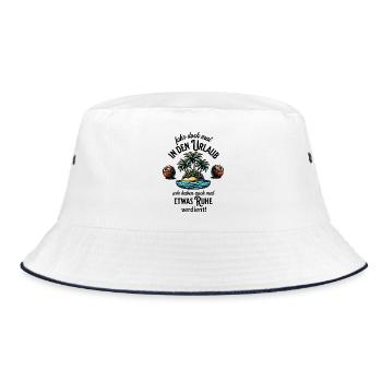 Urlaub Lustiger Spruch Schwarzer Humor Ruhe haben - Bucket Hat - Weiß/Navy - Vorne