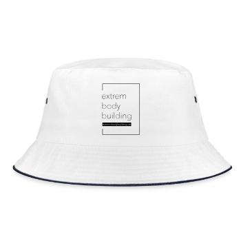 extrem-bodybuilding - Bucket Hat - Weiß/Navy - Vorne