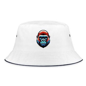 Gorilla - Bucket Hat - Weiß/Navy - Vorne