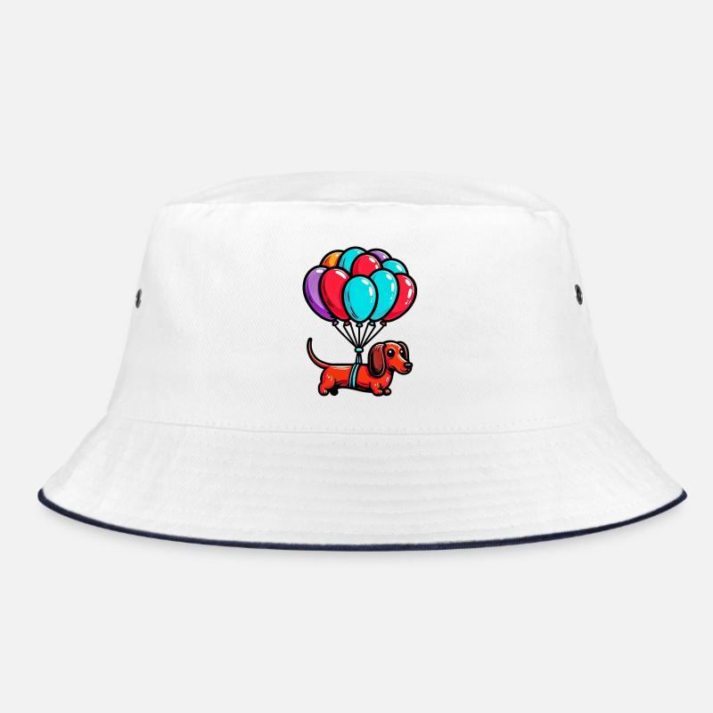 Dachshund Dog with Balloons Bucket Hat