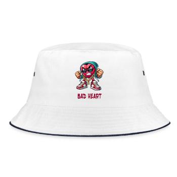 Evil heart design - Bucket Hat - white/navy - Front