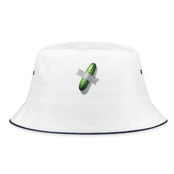 Cucumber on Wall - The Next Big Art Meme! - Bucket Hat - white/navy - Front