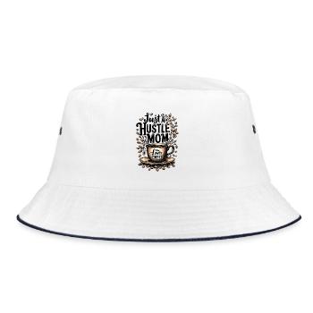 Nur eine hektische Mutter, die Kaffee liebt - Bucket Hat - Weiß/Navy - Vorne