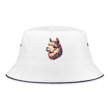 Alpaka - Bucket Hat - Weiß/Navy - Vorne