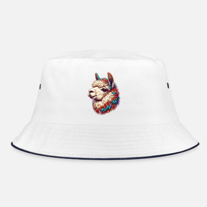 Alpaka - Bucket Hat - Weiß/Navy