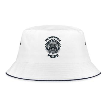 American Indian Indigenous Pride - Bucket Hat - white/navy - Front