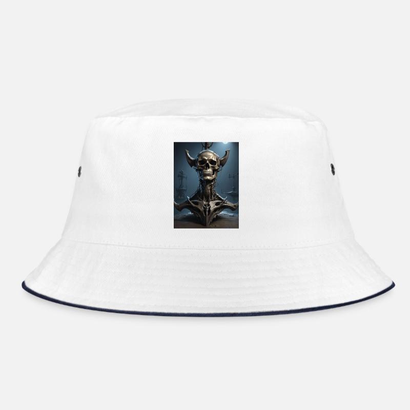 Stählernes Skelett mit Hörnern Bucket Hat