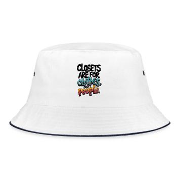 CLOSETS ARE FOR CLOTHES NOT PEOPLE - Bucket Hat - white/navy - Front