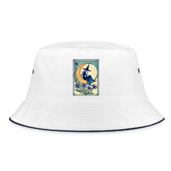 Blaue Hexe - Bucket Hat - Weiß/Navy - Vorne