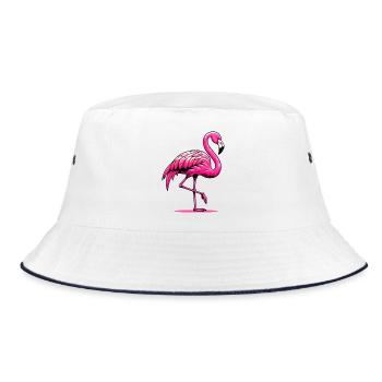 Flamingo - Bucket Hat - white/navy - Front