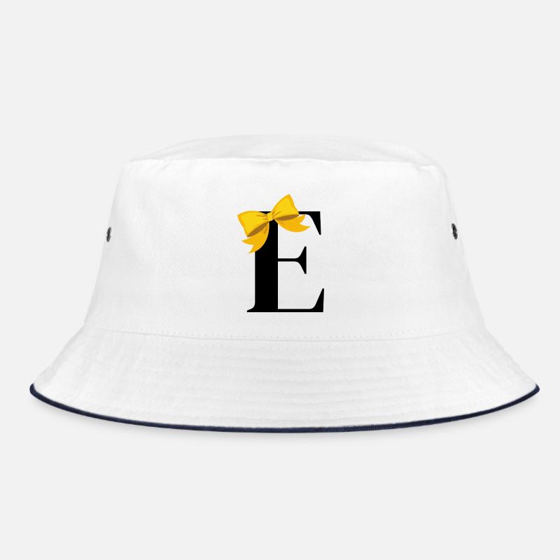 Letter e yellow bow Bucket Hat