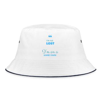 I'm not lost I'm on a scenic route - Bucket Hat - white/navy - Front