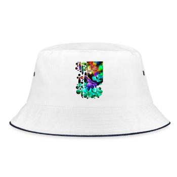 Fantasie Tanz Feuerwerk - Bucket Hat - Weiß/Navy - Vorne