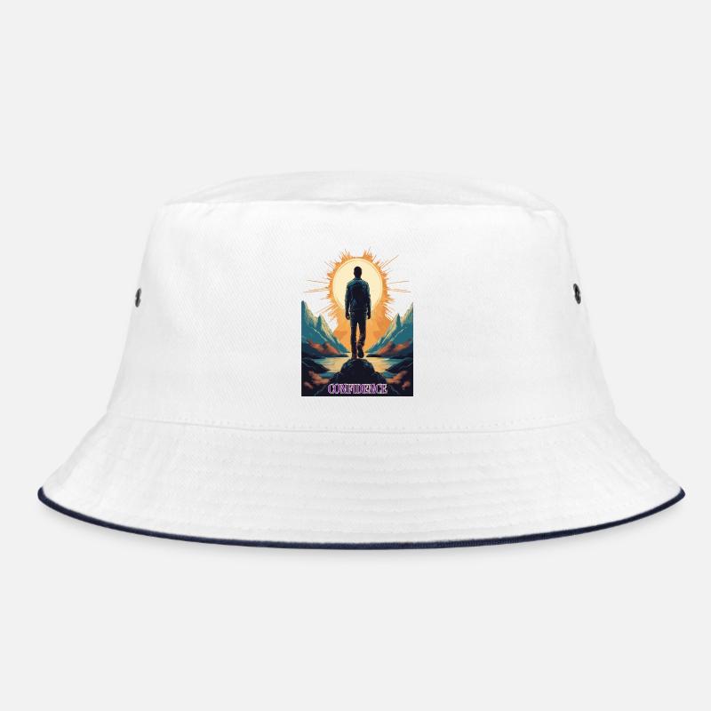 Confidence – Stärke durch Selbstbewusstsein - Bucket Hat - Weiß/Navy